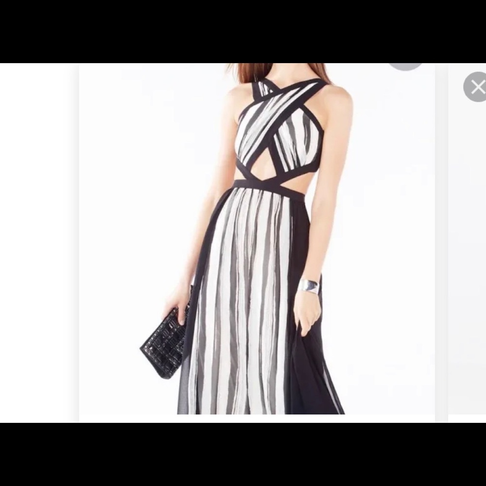 BCBG Malgosia Cutout Striped Dress